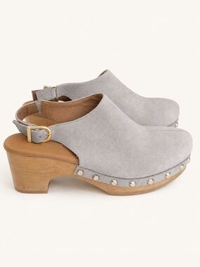 Andre Assous Skylar Women's Slingback Clog Heels in Taupe Size 7 Boho Festival